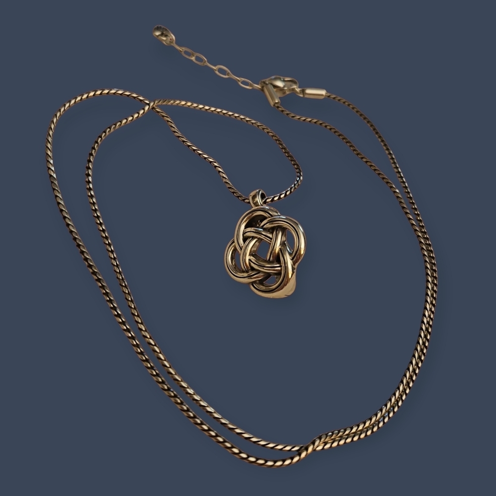 BRIGHTON Interlok Celtic Knot Badge Clip Necklace
